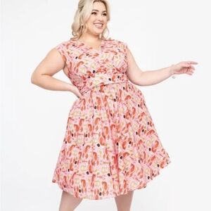 NWT Retrolicious Lobster Print Greta Dress Sz XL